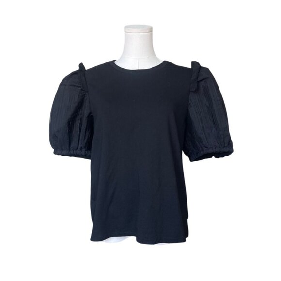 Express Tops - Express Womens Puff Sleeve Peasant Top Size L NWT Cotton Cottagecore Lagenlook